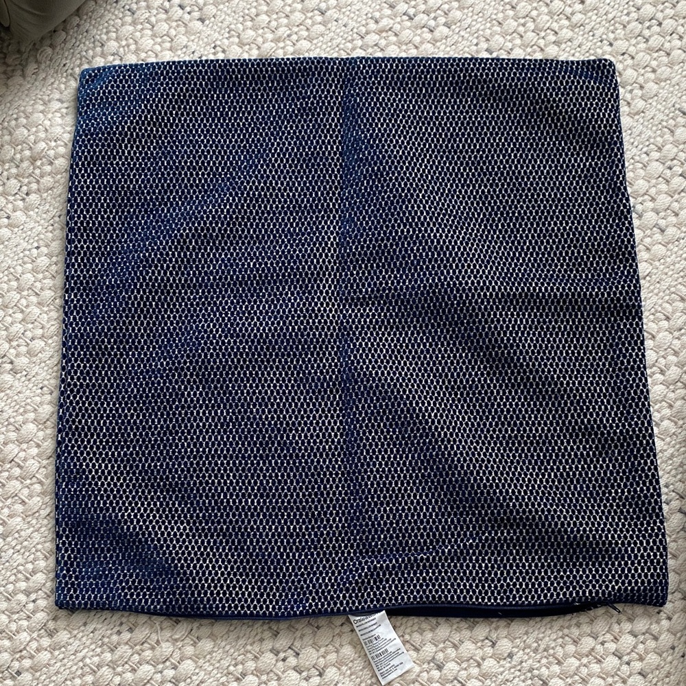 Crate&Barrel Navy and White Geometric Cushion Covers